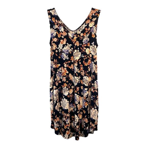 Maurices 24/7 Swing Style Dress Sz S Sleeveless Tank Blue Floral Pockets NWT - Picture 1 of 12